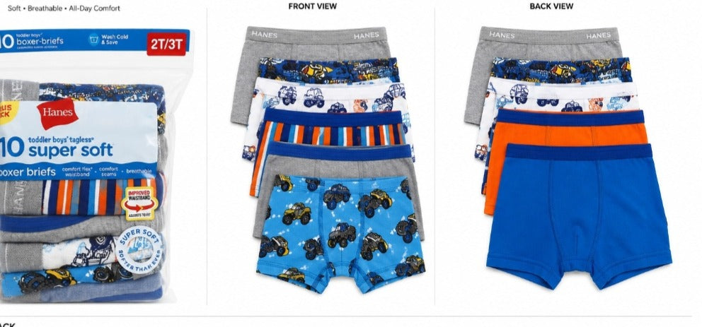 2t - 3t boys underwear pack