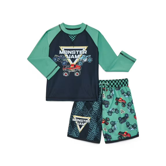 Character Toddler Boy Long- Sleeve Rash Guard and Trunk Swim Set, 2-Piece