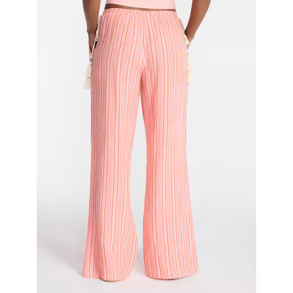 Cotton Gauze Side Tie Beach Pants