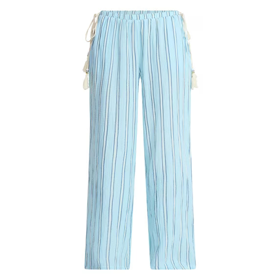 Cotton Gauze Side Tie Beach Pants
