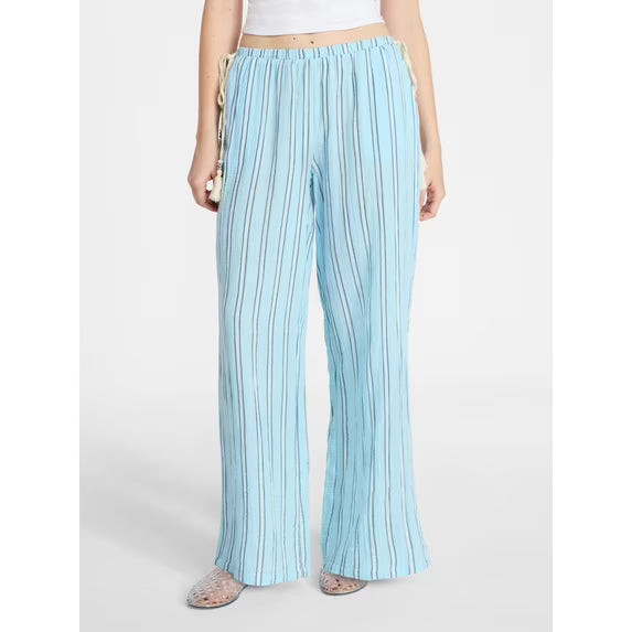 Cotton Gauze Side Tie Beach Pants
