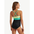 Justice Girls One Piece Ribbed Keyhole Swimsuit