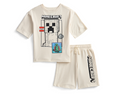 Minecraft boys graphic tea and fleece short set