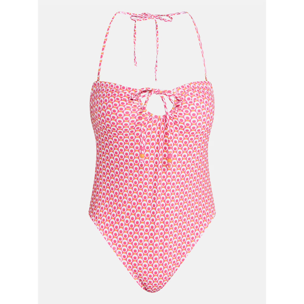 Keyhole one-piece swim suit