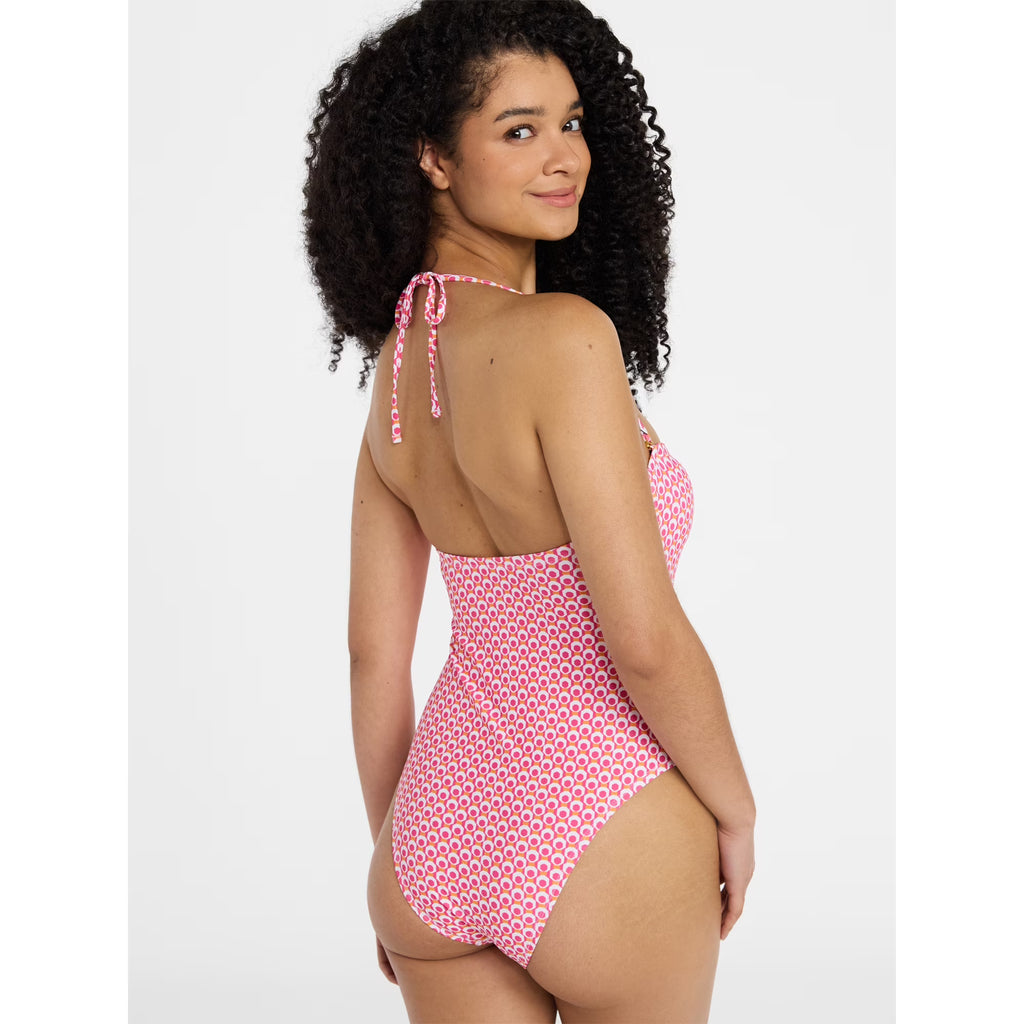 Keyhole one-piece swim suit